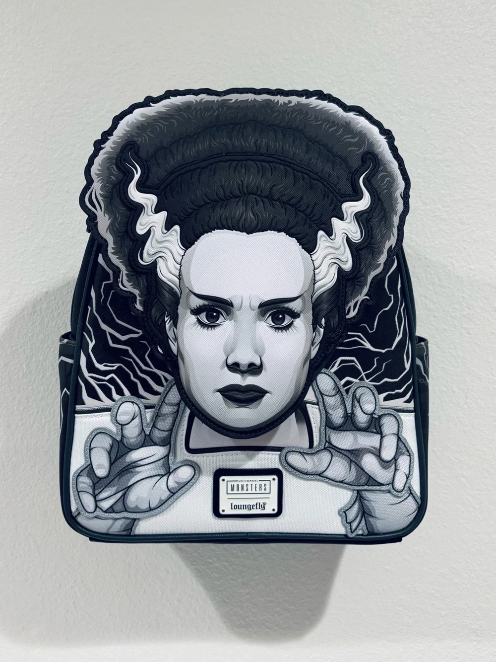 Loungefly Black & White Bride of Frankenstein Backpack